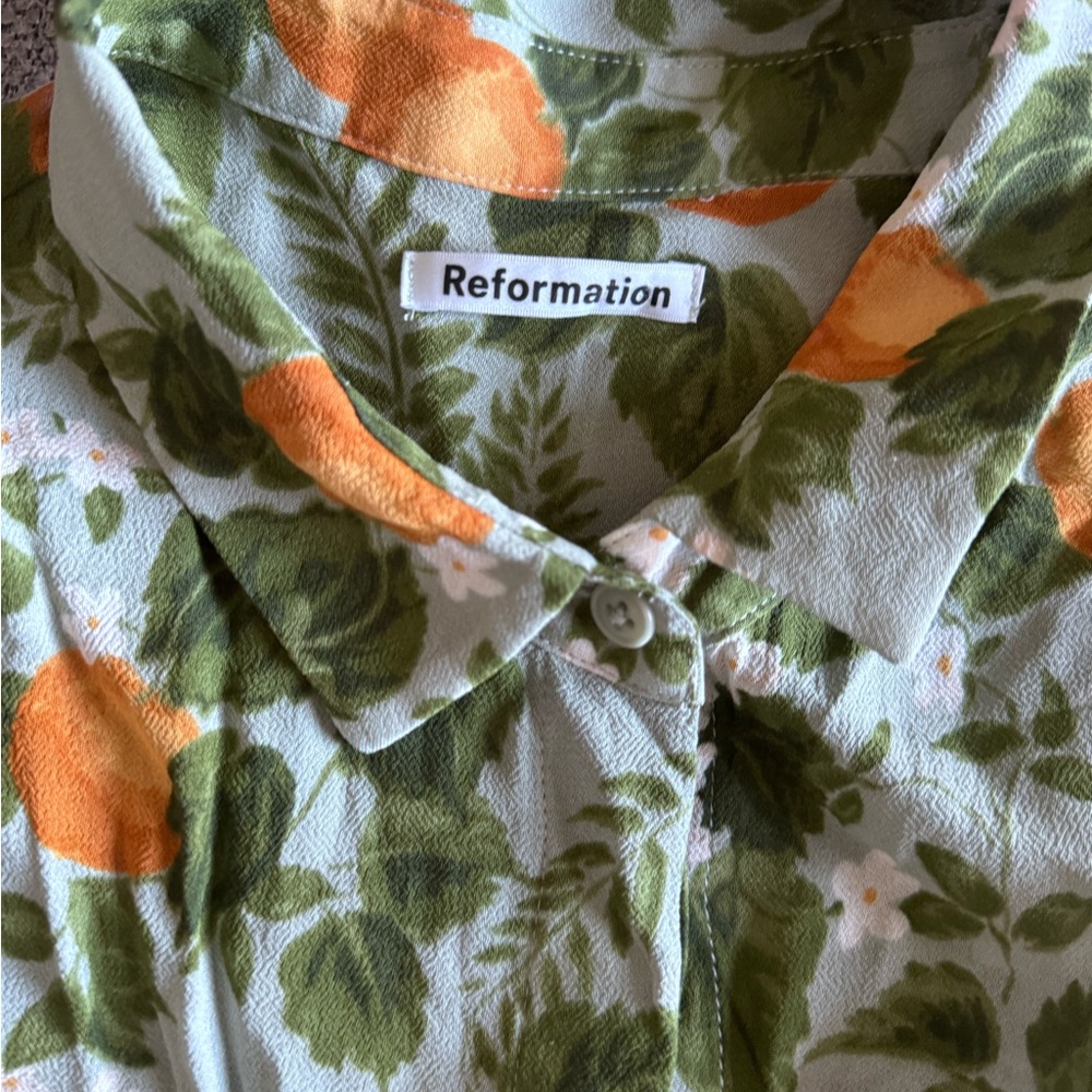 Reformation Violet Shirt Blouse in Orange Grove S
